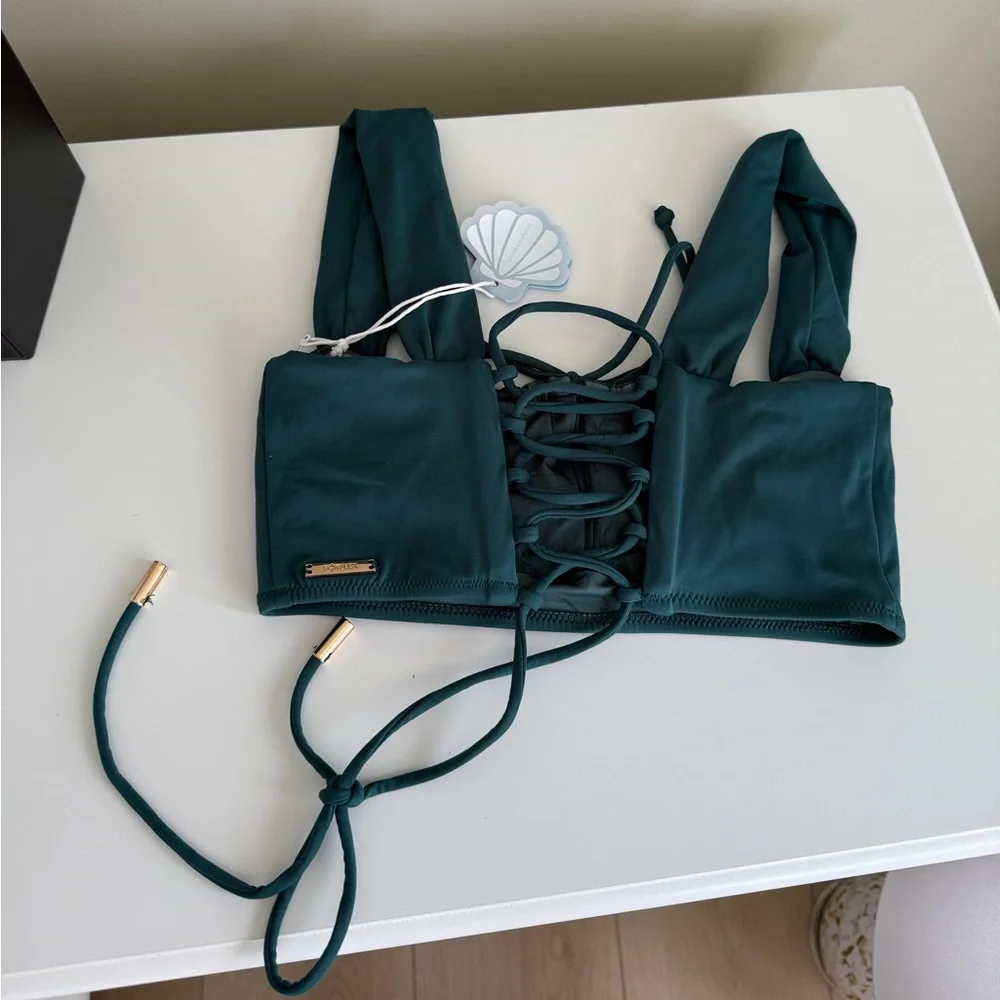 Popflex Sea Maiden Bikini Top- Dark Sea SZ XS BNWT - Picture 2 of 6